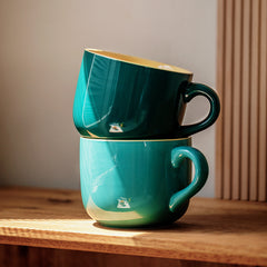 Microwaveable Large Capacity Ceramic Oatmeal Mug